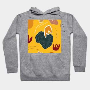Abstract Autumn Shapes Yellow Hoodie